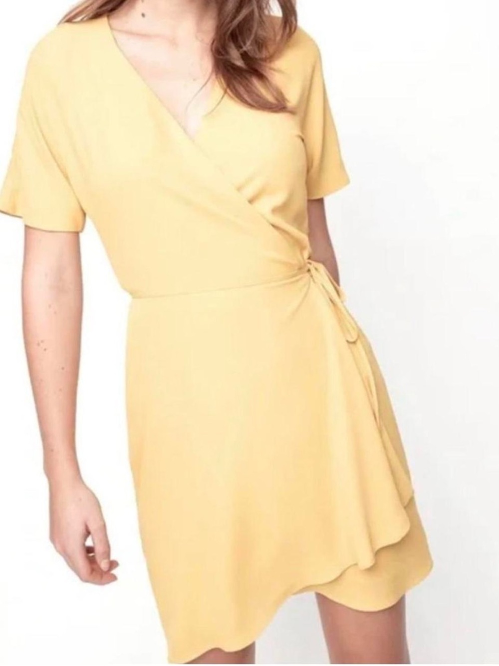 Yellow Aritzia Babaton Wallace Wrap Dress